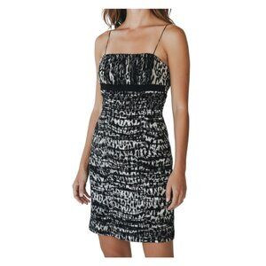 Di Hera Silk Mini Dress Leopard Print Ruched Size 2
